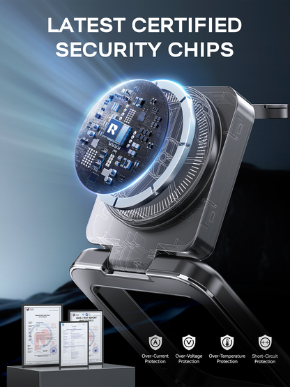 RORRY D17 5000mAh 3-in-1 Portable Charger for Apple Devices, Foldable Wireless Charging Station for iPhone 16/15/14/13/12, Apple Watch, and AirPods