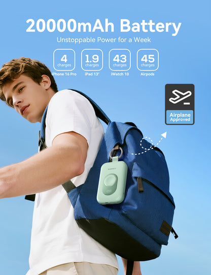 RORRY D2-20000mAh PD 30W Portable Charger Keychain Power Bank