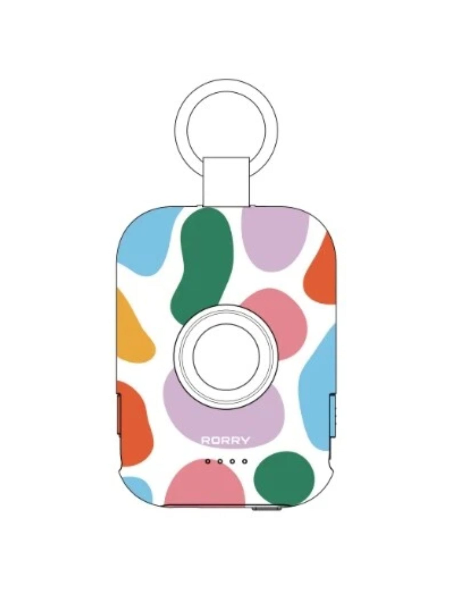 RORRY D2 5000mAh Portable Charger, Portable Charger Power Bank with Built-in Cables, Travel Keychain Battery Pack for Apple Watch Ultra 2/10/9/8/Ultra/7/6/SE/5, iPhone 16/15/14/13/12